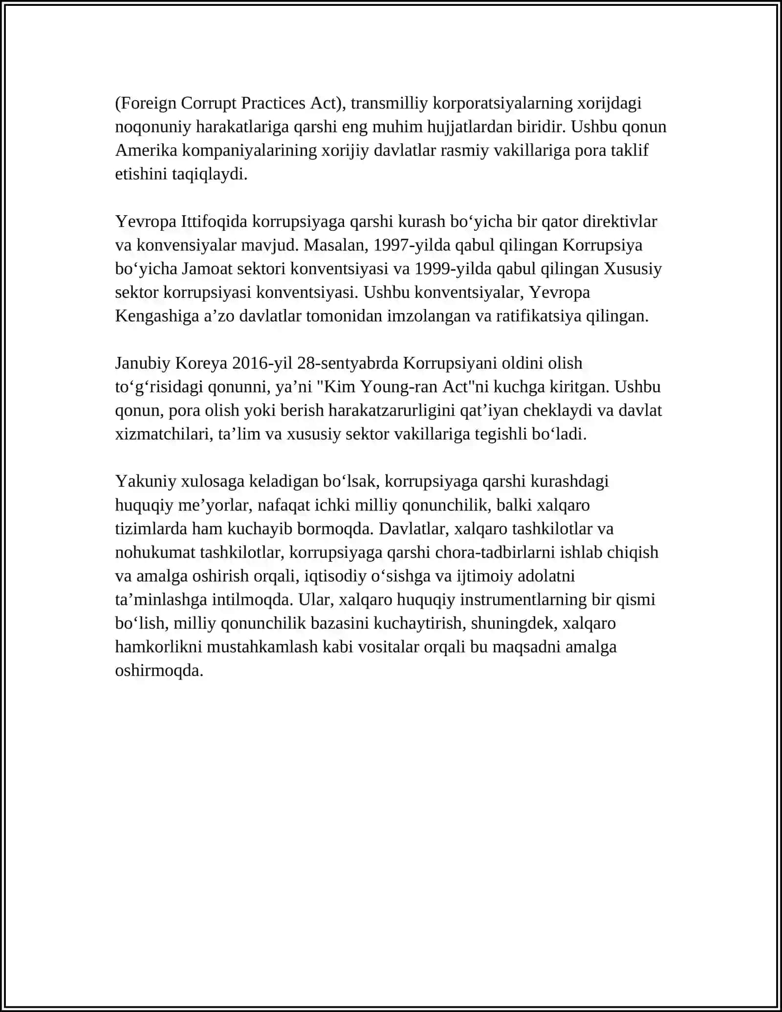 OʻZBEKISTONDA KORRUPSIYAGA QARSHI KURASH MEXANIZMLARI 4