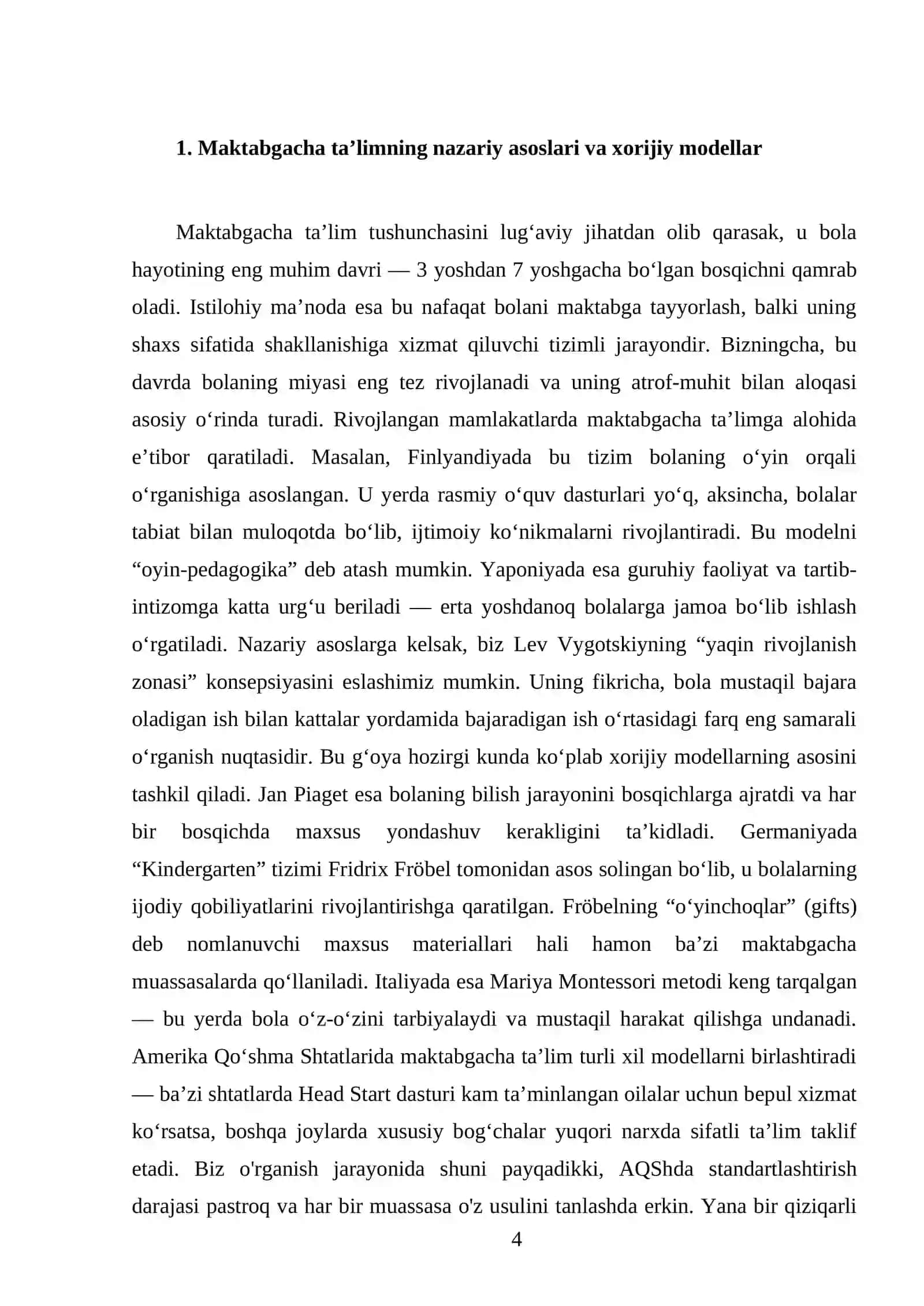 Rivojlangan mamlakatlarda maktabgacha ta’lim tizimi 4
