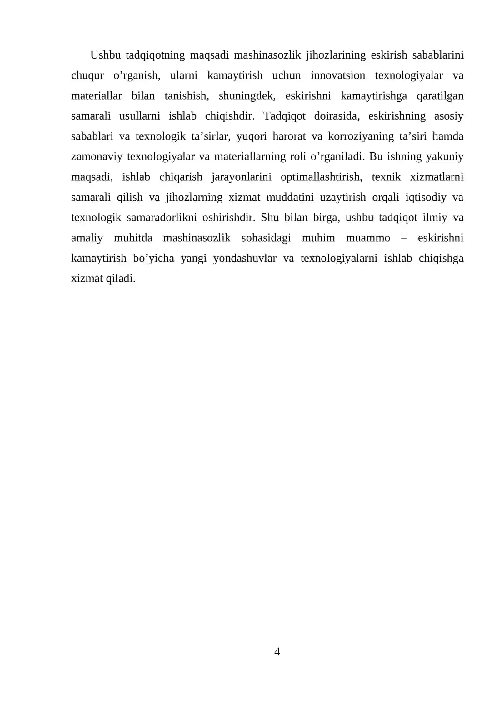 MASHINASOZLIK JIHOZLARINING ESKIRISH SABABLARINI O`RGANISH VA ULARNI KAMAYTIRISH USULLARI 4