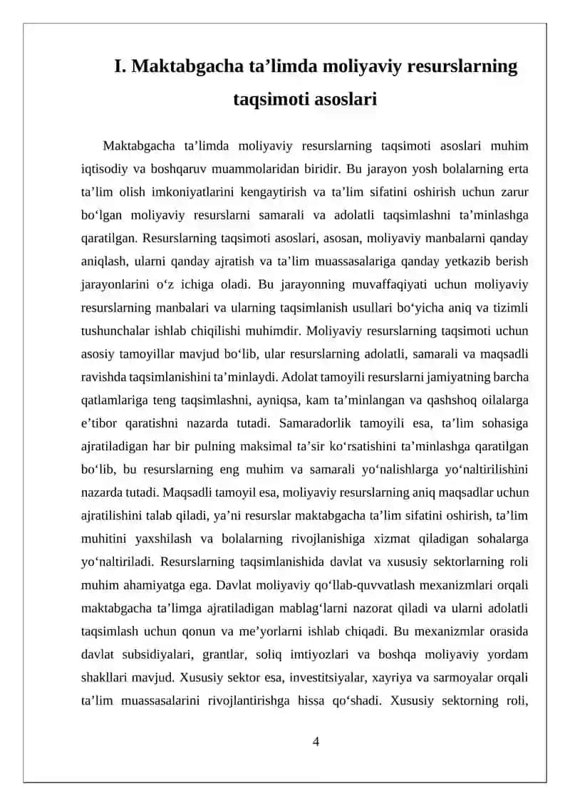 Maktabgacha talim rivojlanishi va moliyaviy taminlash 4