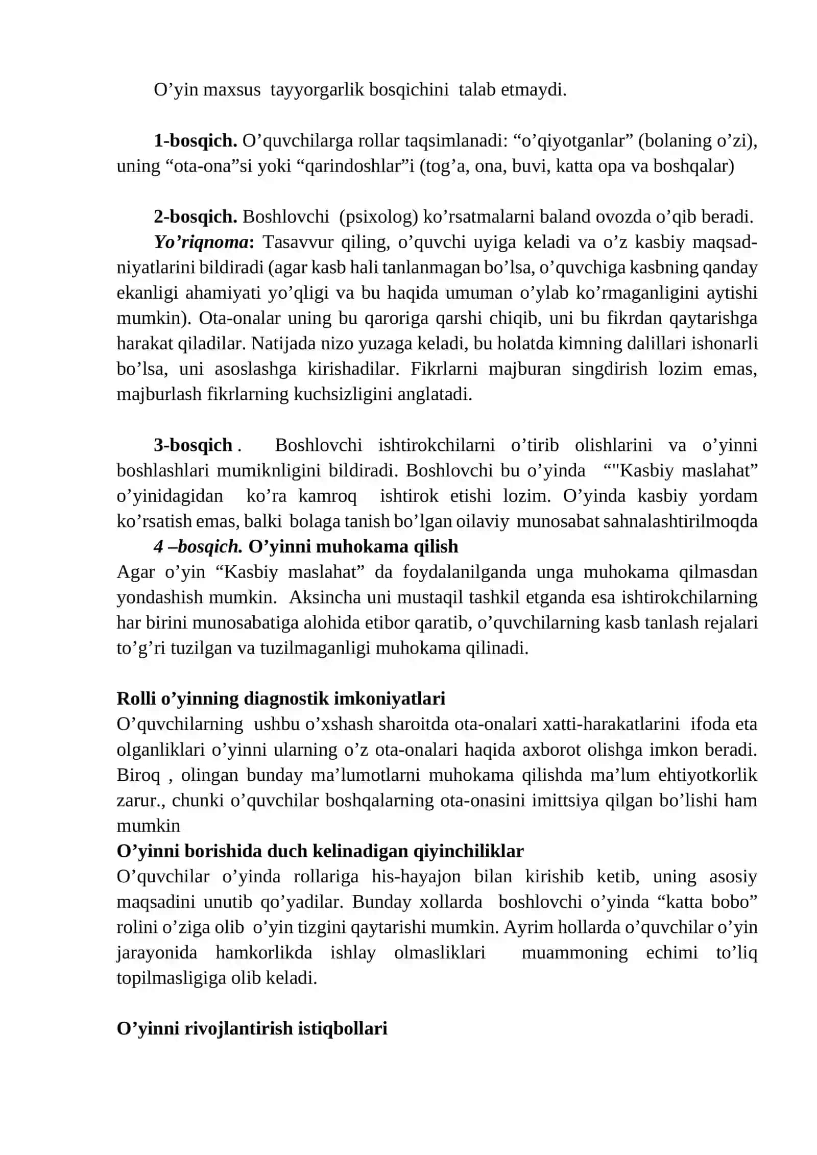 KASBNI TOPING O’YINI 4
