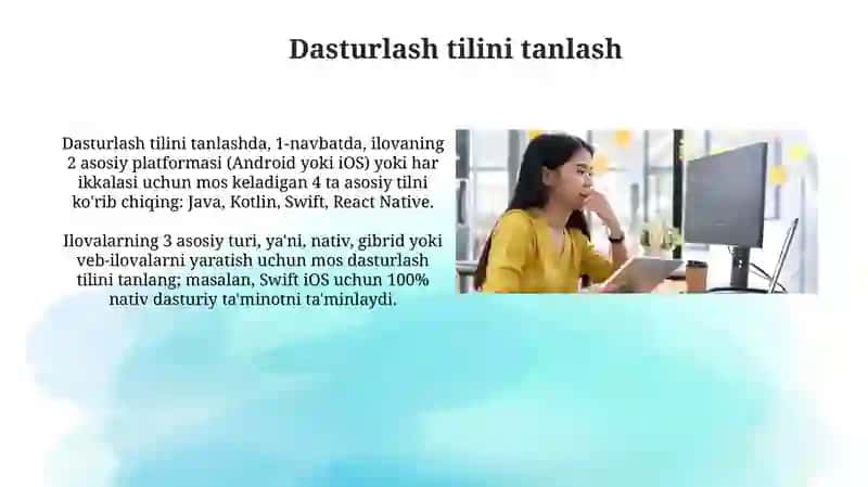 Dasturlash muhiti va vositalarini sozlash hamda birinchi mobil ilovani yaratish jarayoni bosqichlari 4