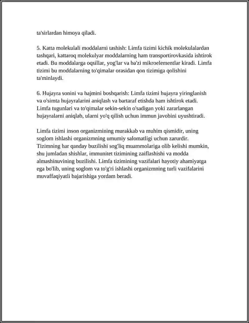 LIMFA TIZIMINING FIZIOLOGIYASI 4