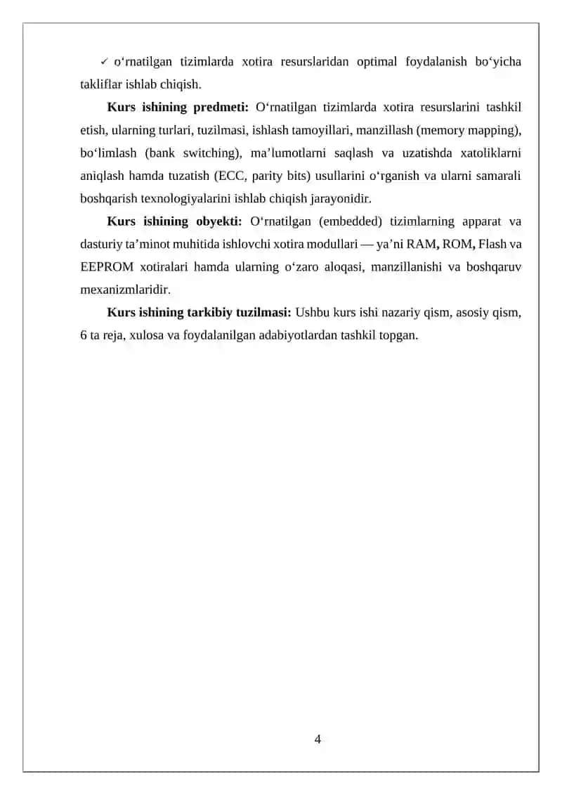 O’RNATILGAN TIZIMLARDA XOTIRANI TASHKIL ETISH USULLARI 4