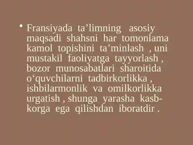 Fransiya ta’lim siyosati olib borilishi 4