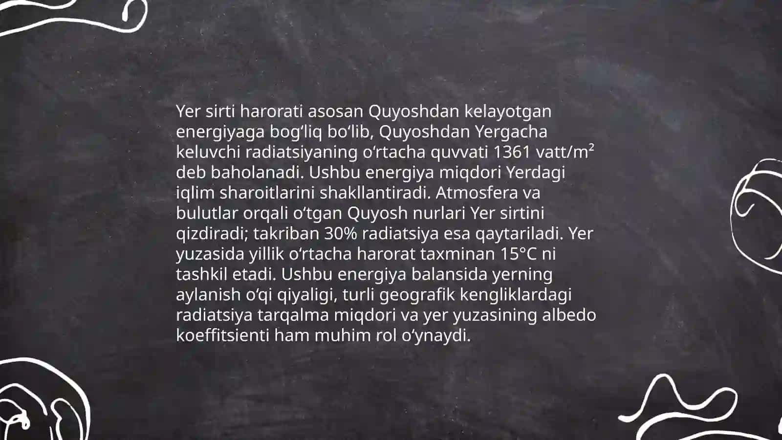 Quyosh energiyasining atmosfera va yer sirtidagi oʻzgarishlar 4