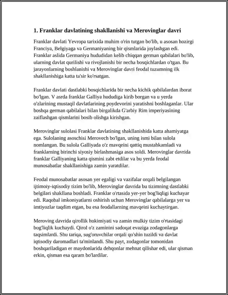 FRANKLAR DAVLATIDA FEODAL MUNOSABATLARNING RIVOJLANISHI 4
