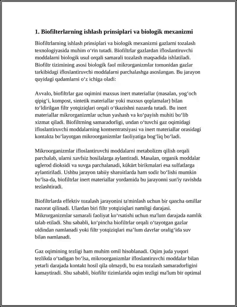 BIOFILTIRDAN GAZLARNI TOZALASH TEXNOLOGIYASI 4