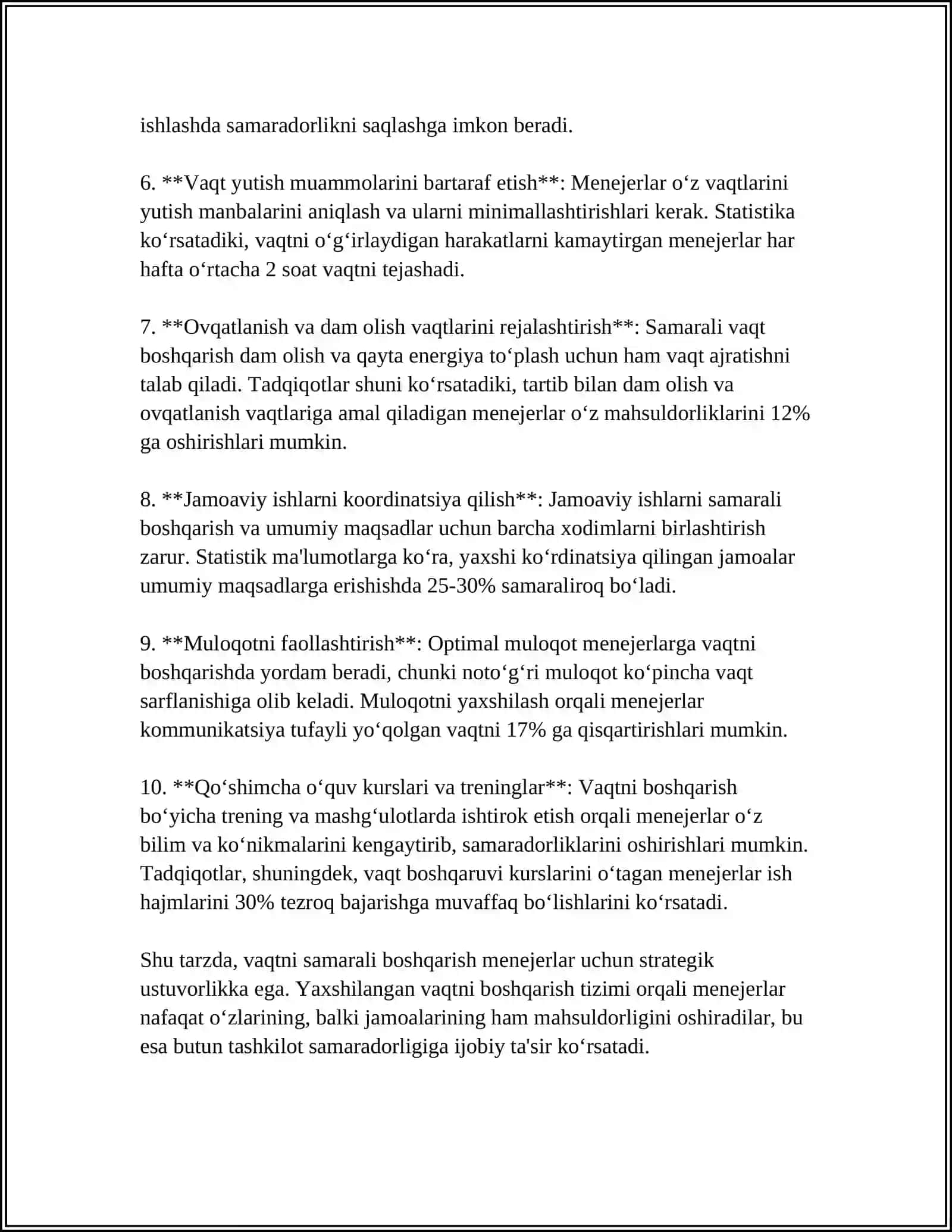 MENEJER FAOLIYATINI REJALASHTIRISH VA TASHKIL QILISH 4