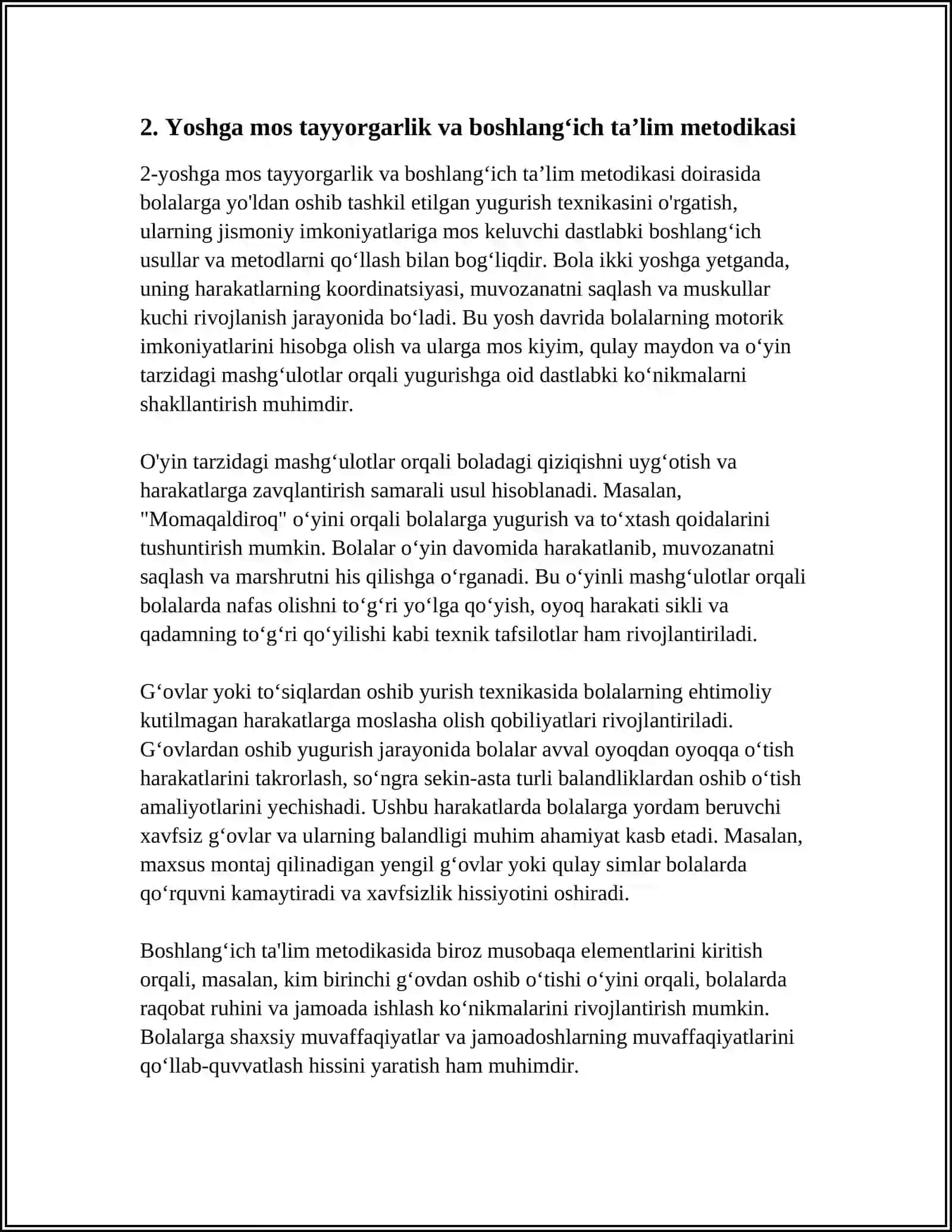 G'ovlar Osha Yugurish Texnikasini O'rgatish Uslubiyati 4