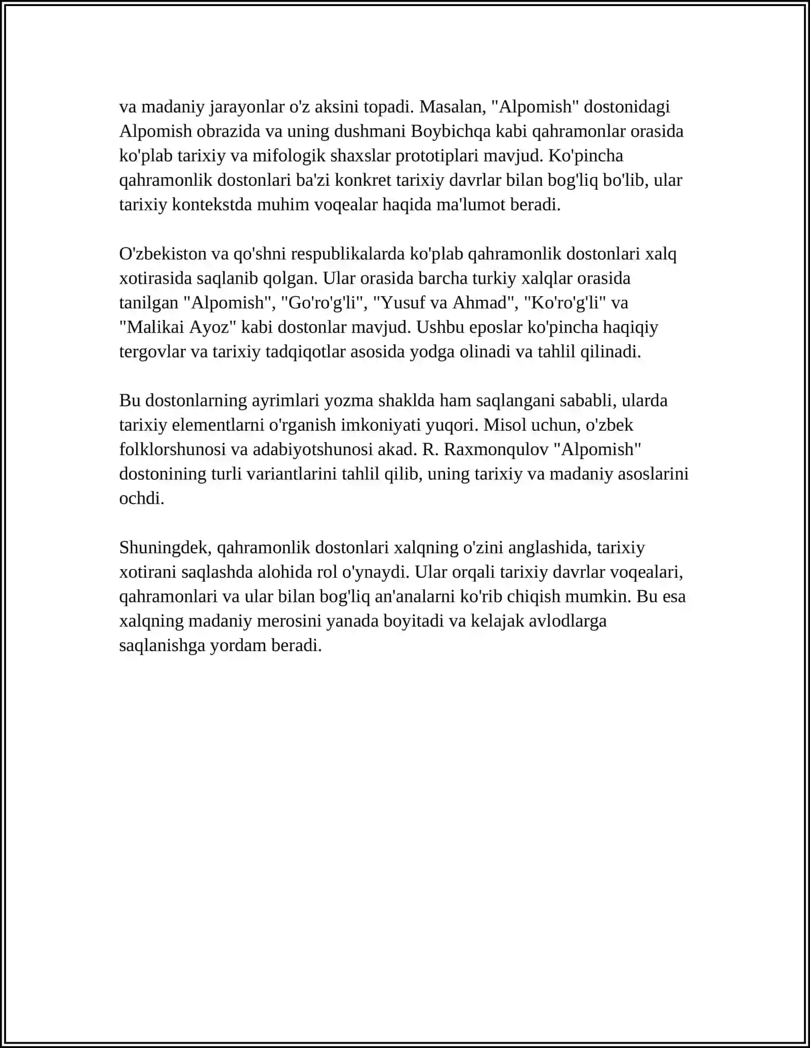 QAHRAMONLIK DOSTONLARI XUSUSIYATLARI 4