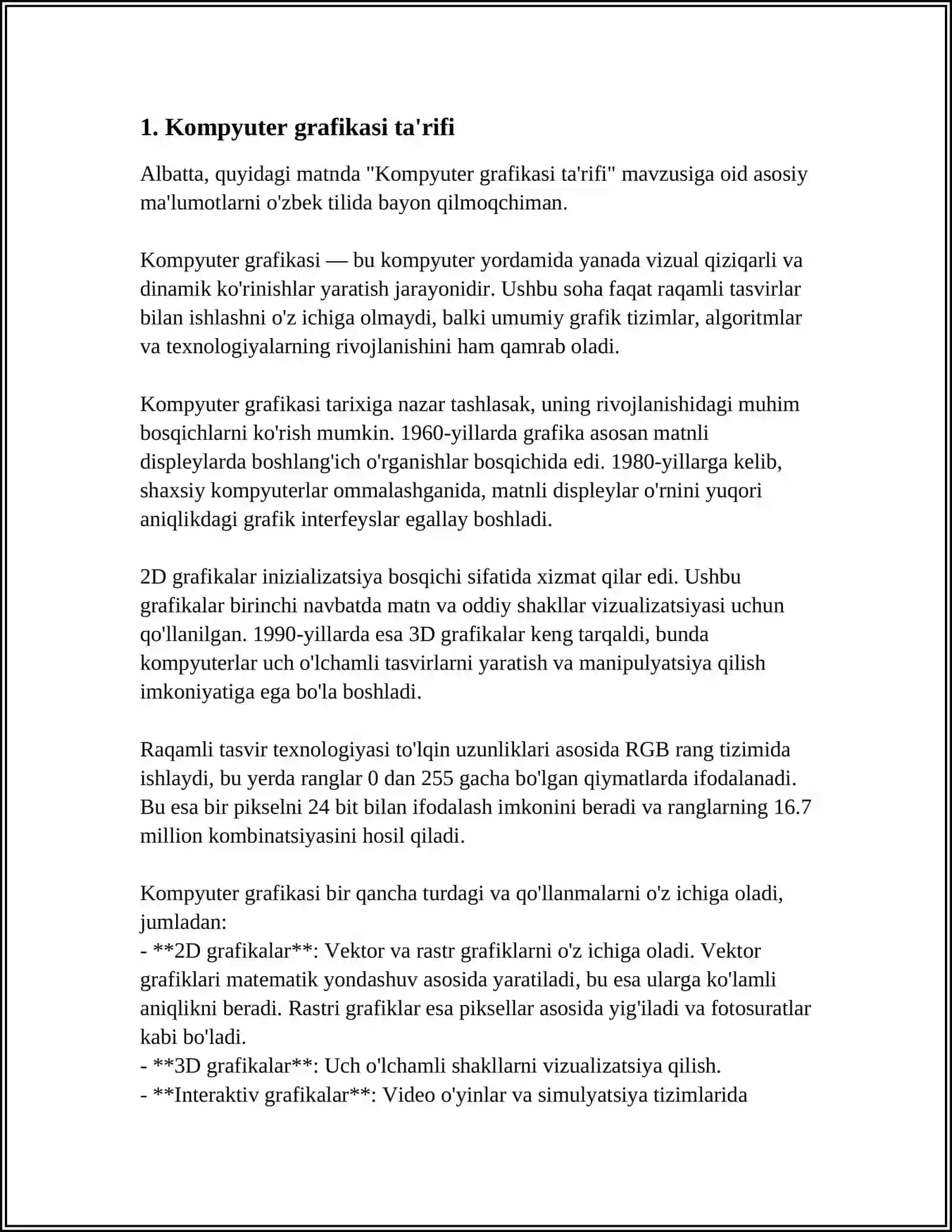 "Kompyuter grafikasi ta'rifi" 4