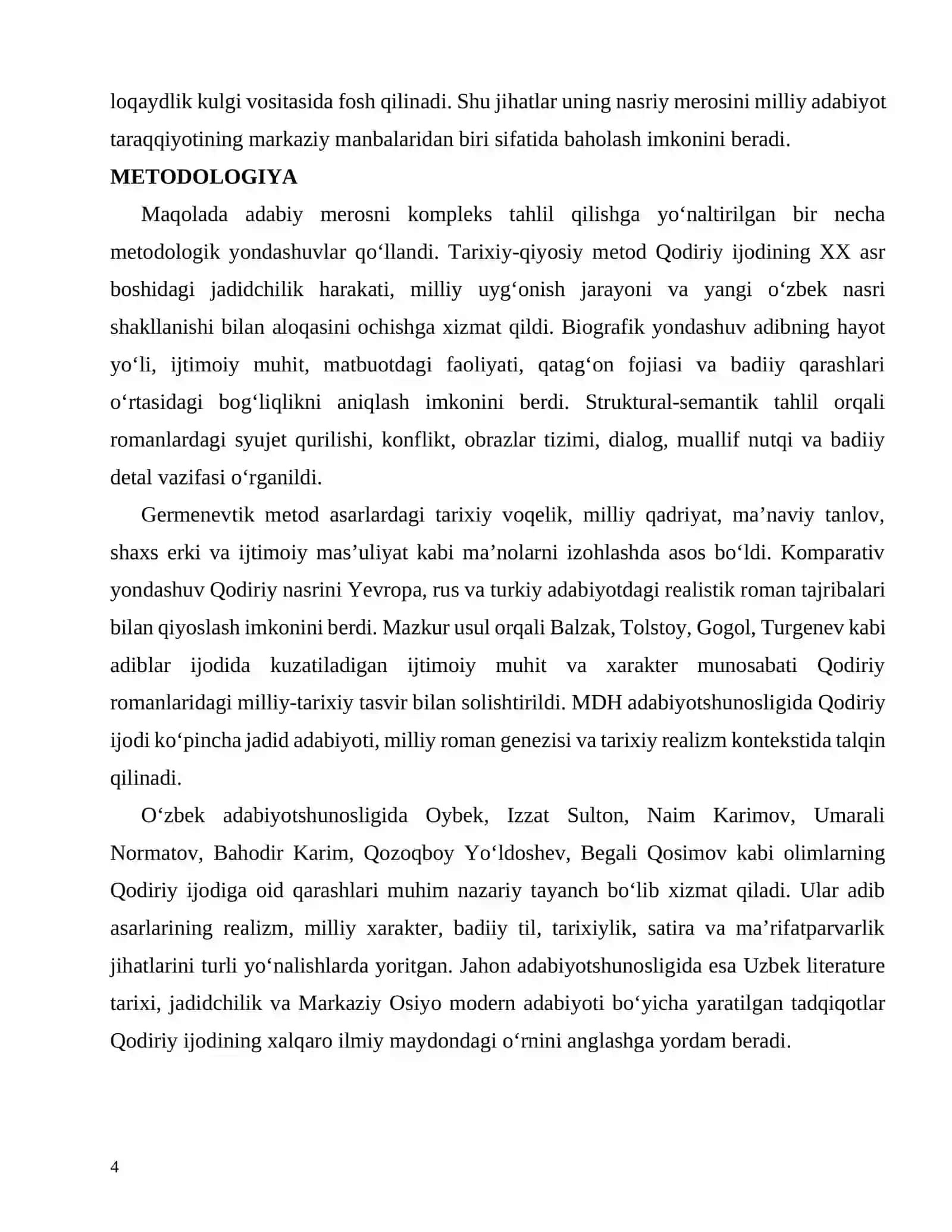 ABDULLA QODIRIY NASRIY MEROSINING O‘ZBEK ADABIYOTI TARAQQIYOTIDAGI O‘RNI VA AHAMIYATI 4