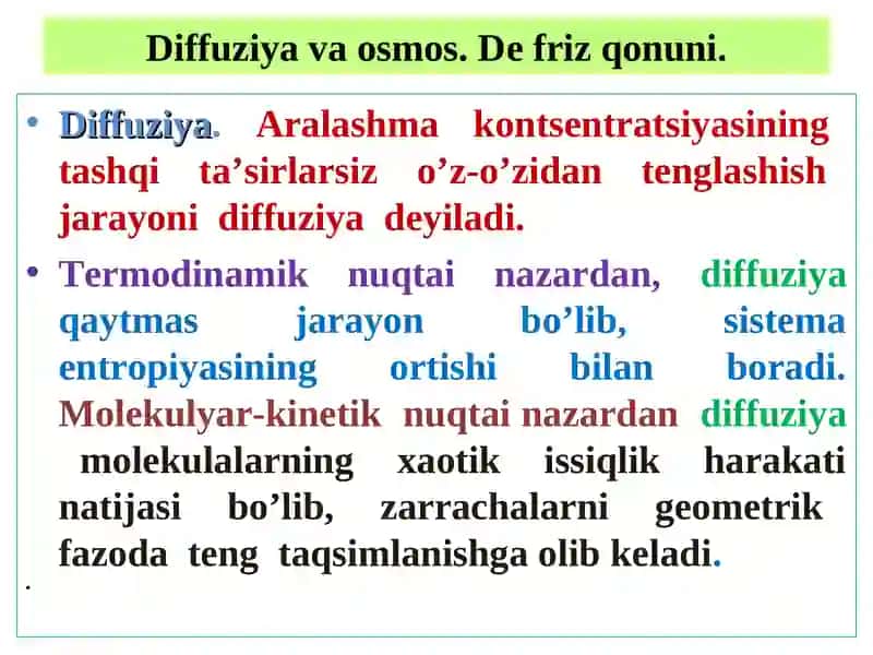 Osmotik bosim qonunlari 4
