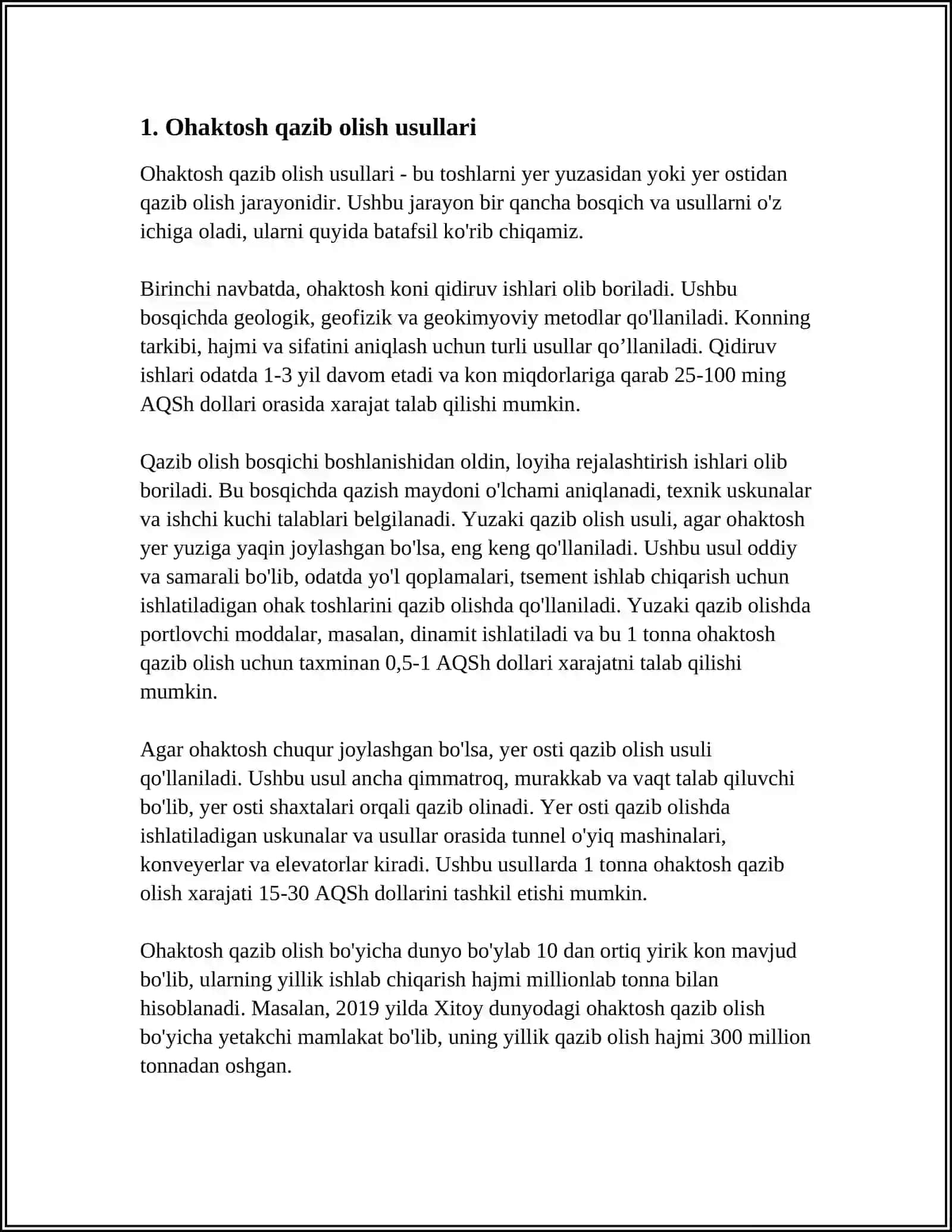 OHAKTOSH VA GILNI QAZIB OLISH, TASHISH HAMDA XOM ASHYO ARALASHMASINI TAYYORLASHDA ISHLATILADIGAN ASOSIY QURILMALAR 4