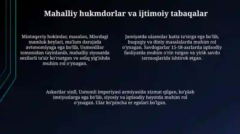Arab davlatlari Usmonli Imperiyasi tarkibida 4