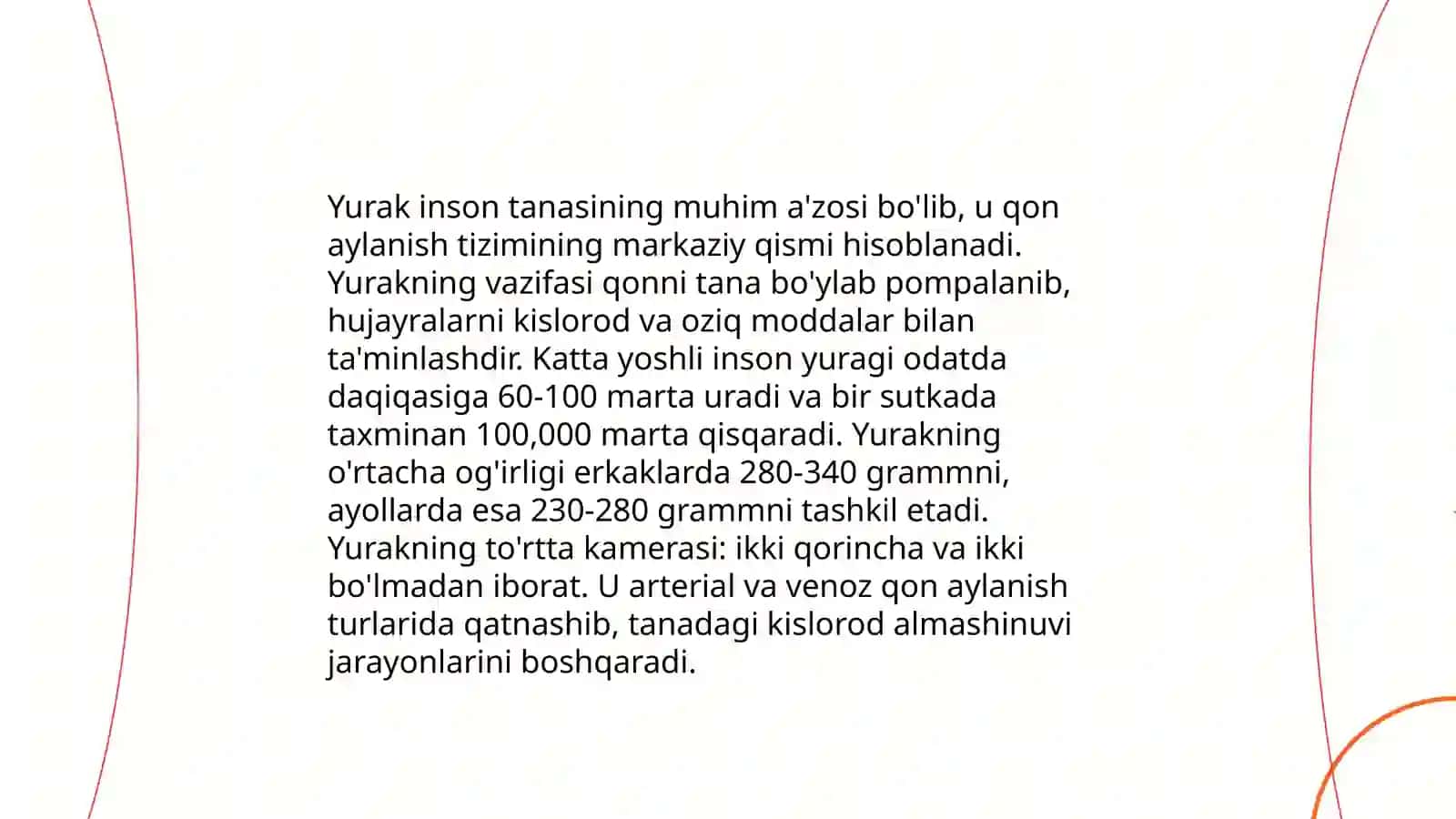 6-sinf Tabiiy fan darslarida "Qon aylanish sistemasi" mavzusini oʻqitishda soʻrovga asoslangan taʼlim (SAT) hamda uning tarkibiy qismi boʻlgan 5E modelidan foydalanish 4