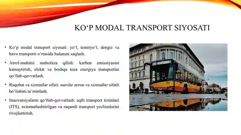 Yevropada transport sohasidagi asosiy siyosati 4
