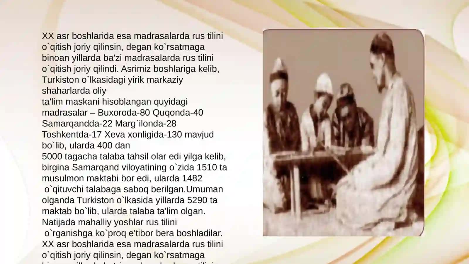 Rossiya imperiyasi davrida Turkistonda ta'lim tizimi 4