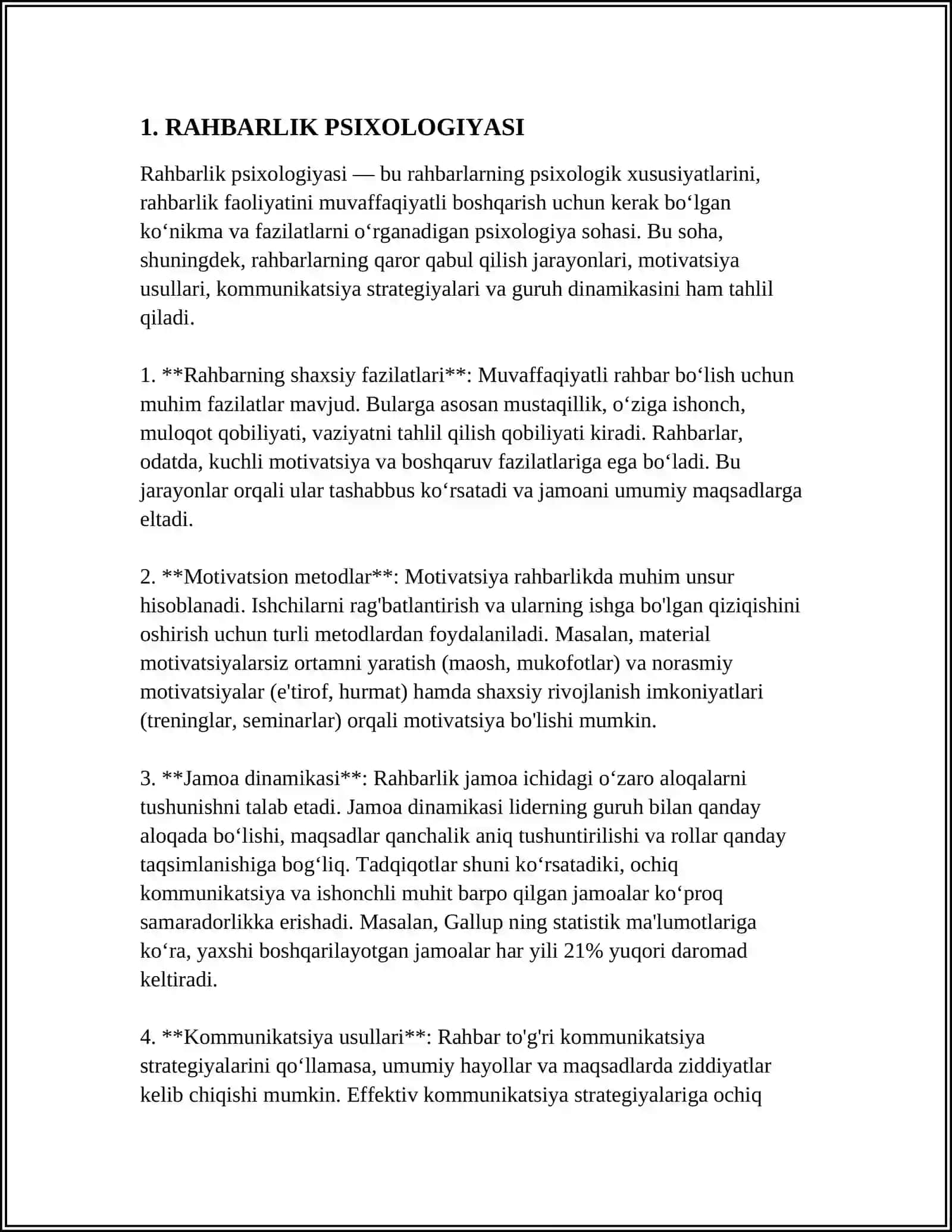 RAHBAR VA XODIM MULOQOTINING PSIXOLOGIK XUSUSIYATLARI 4