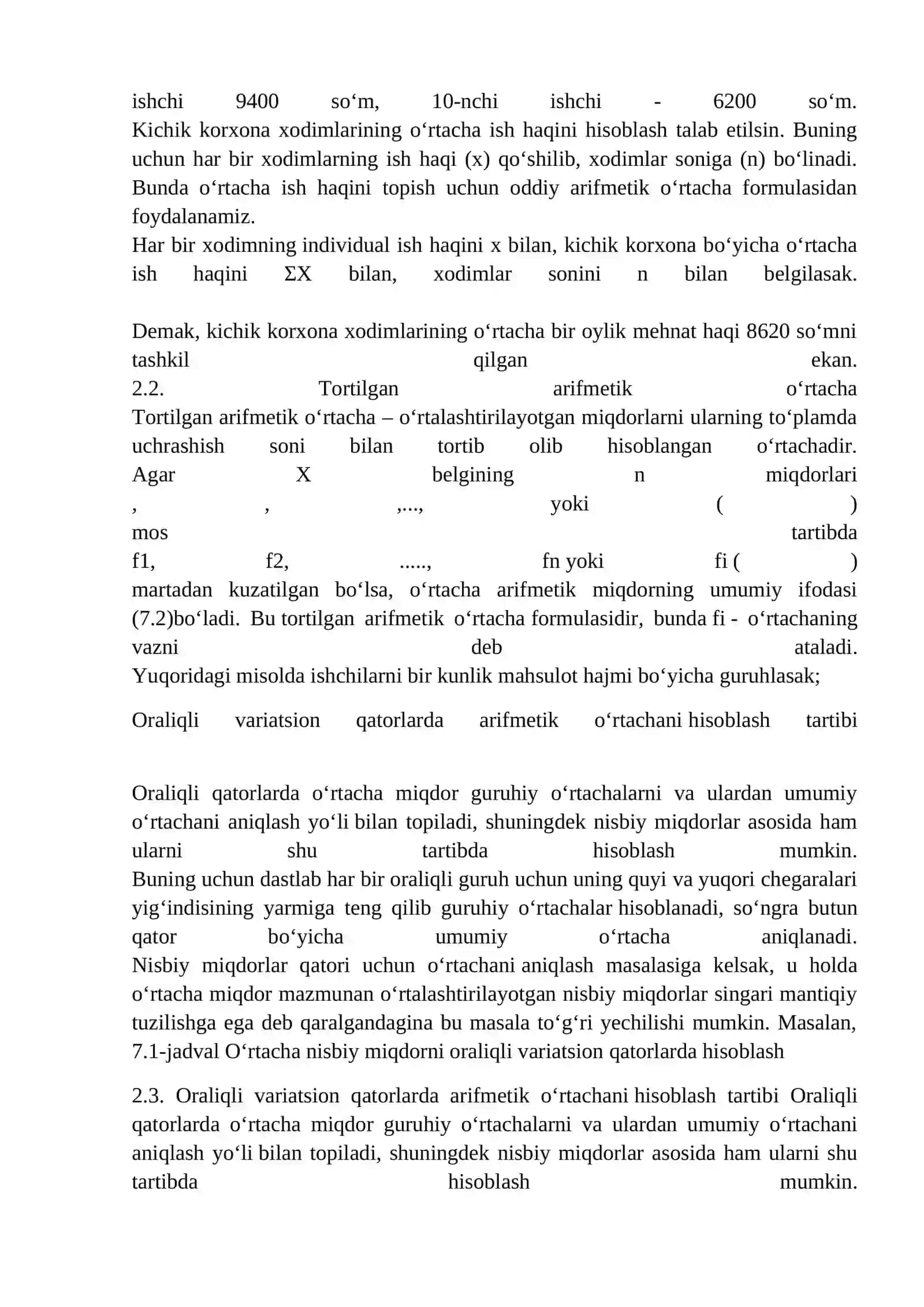 O’rta arifmetik sonni topishga doir masalalar 4
