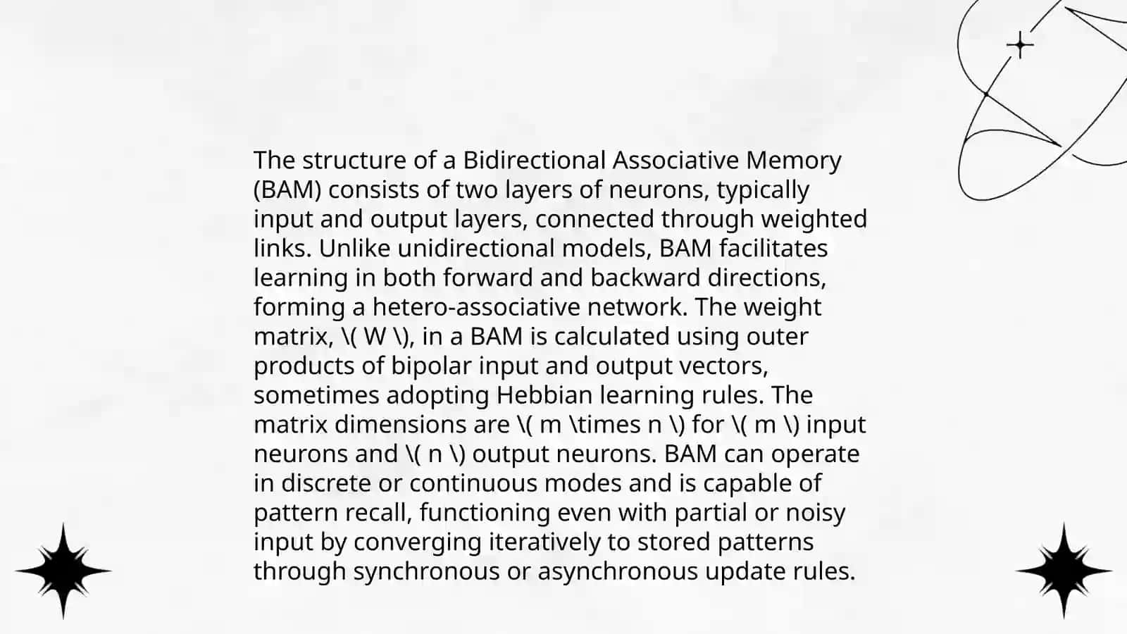 Bidirectional Associative Memory 4