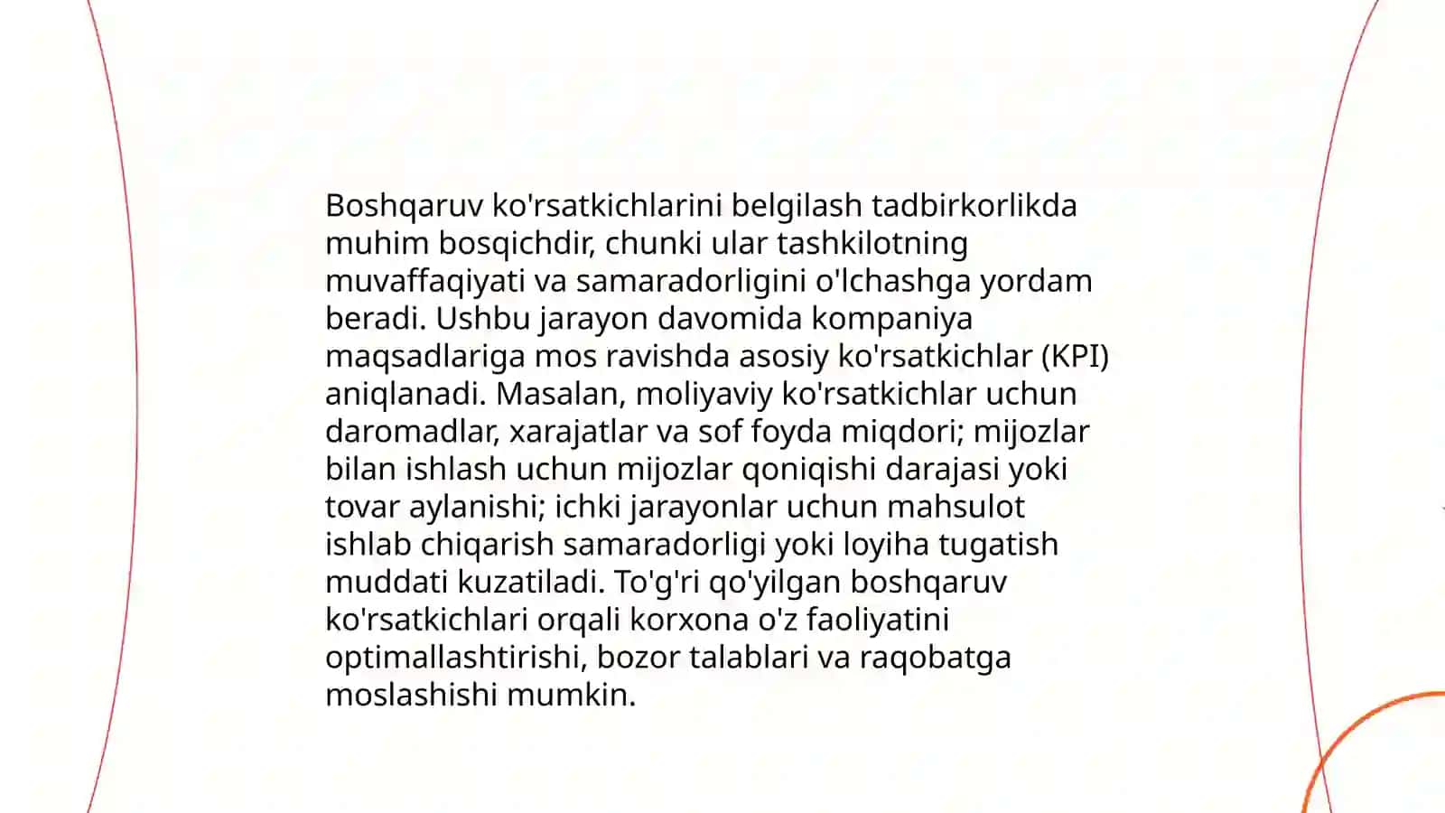 Boshqaruv samaradorligi ko'rsatkichlari 4