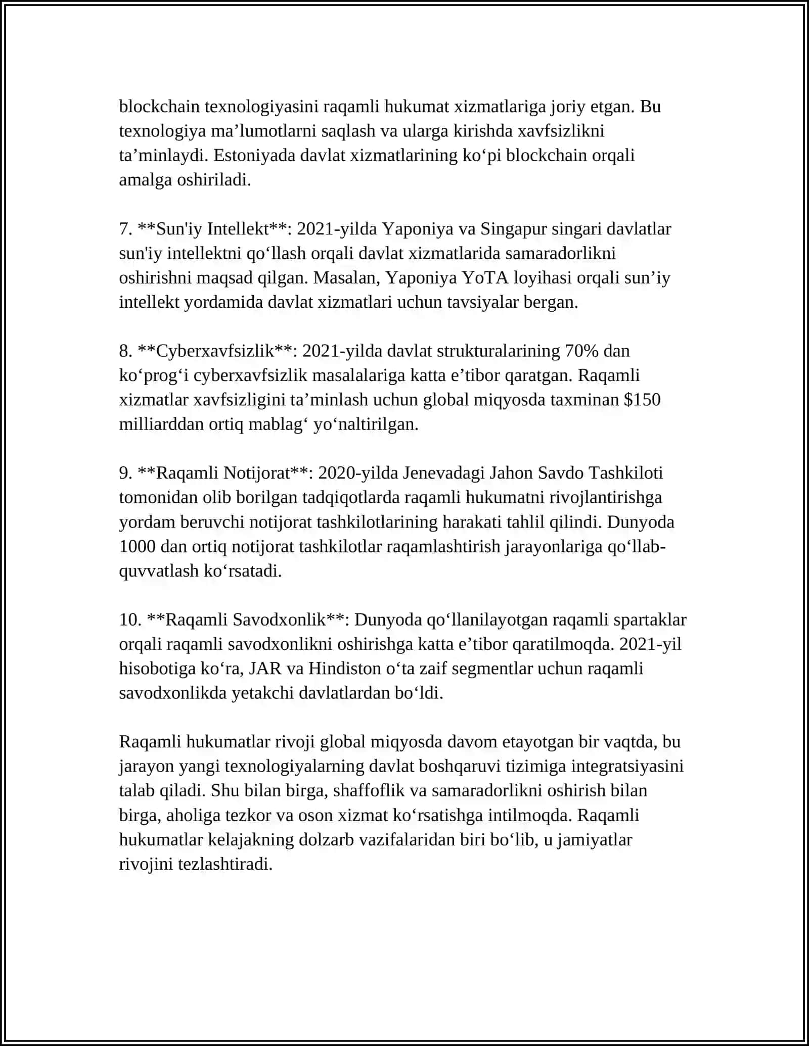 Elektron Hukumatni Joriy Etishda Jahon Tajribasi 4