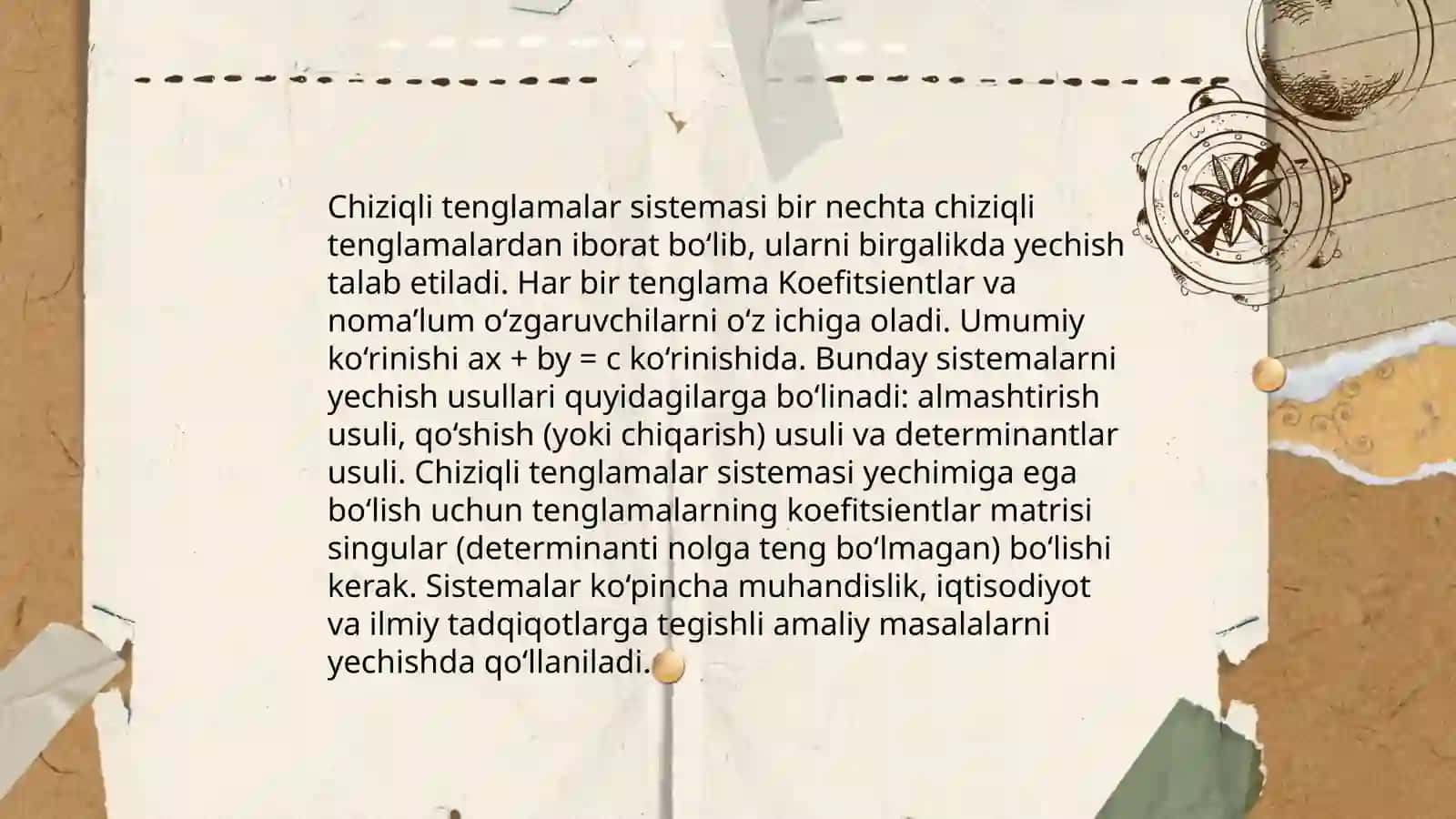 Chiziqli Tenglamalar Yechish Usullari 4
