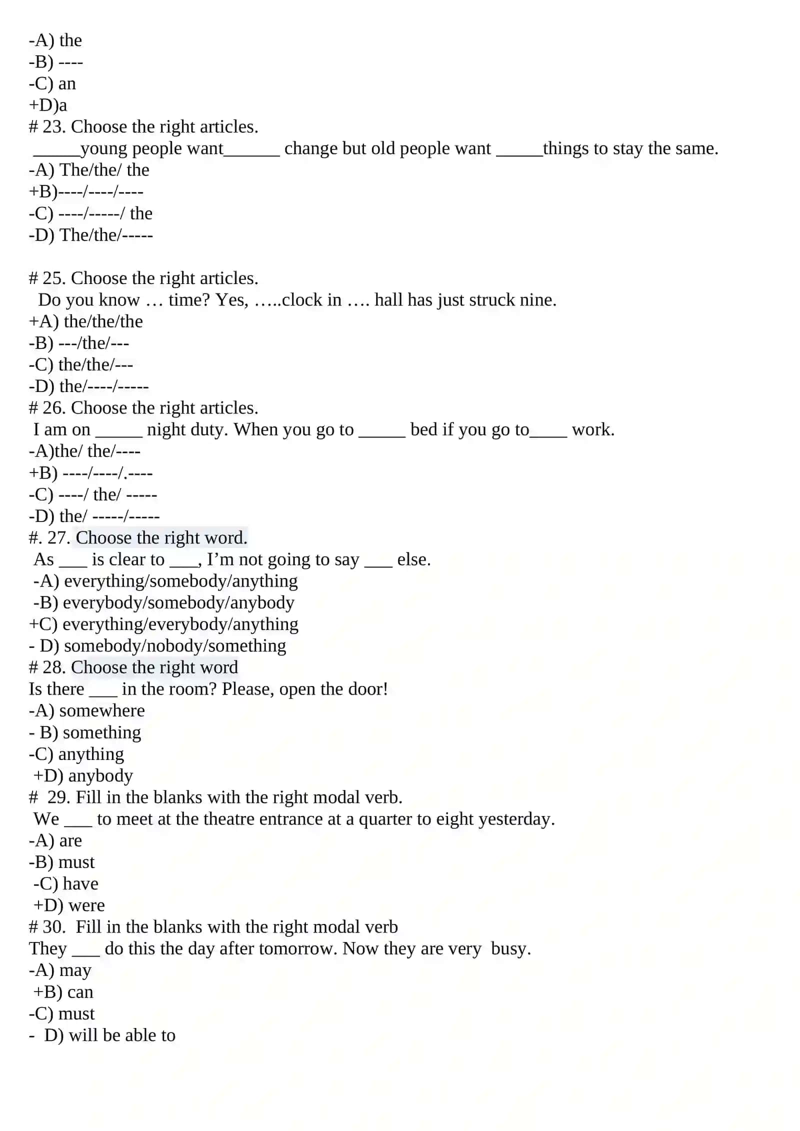 Mid term 1.Test for the 2course 4