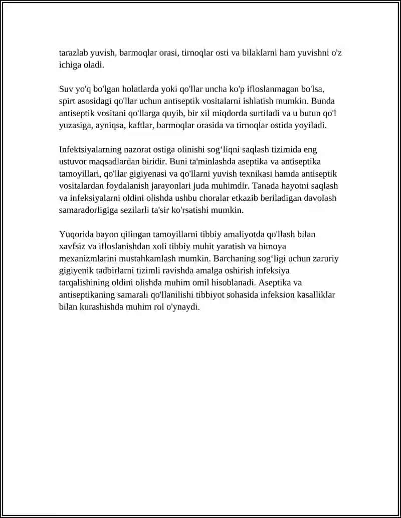 ASEPTIKA VA ANTISEPTIKA TAMOYILLARI 4