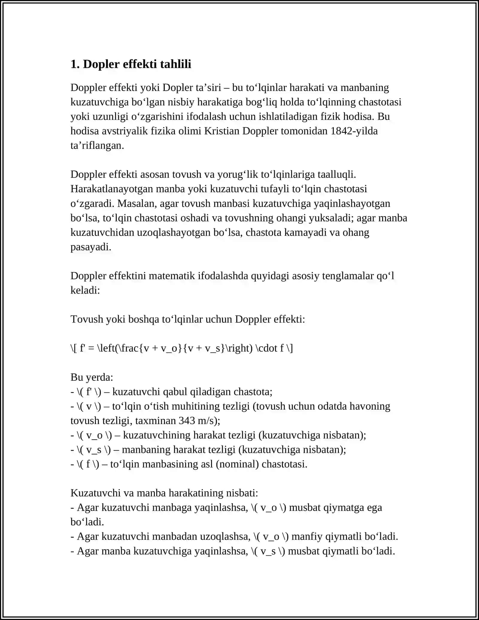 Dopler effekti tahlili 4