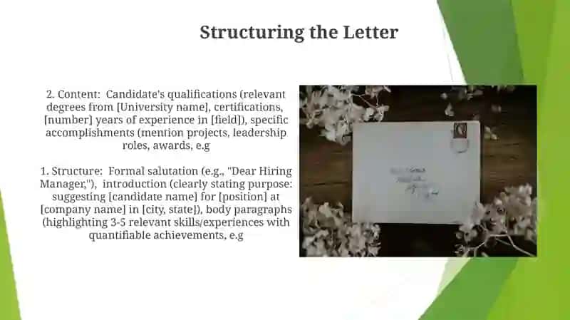 Letter of Suggestion and Recommendation 4