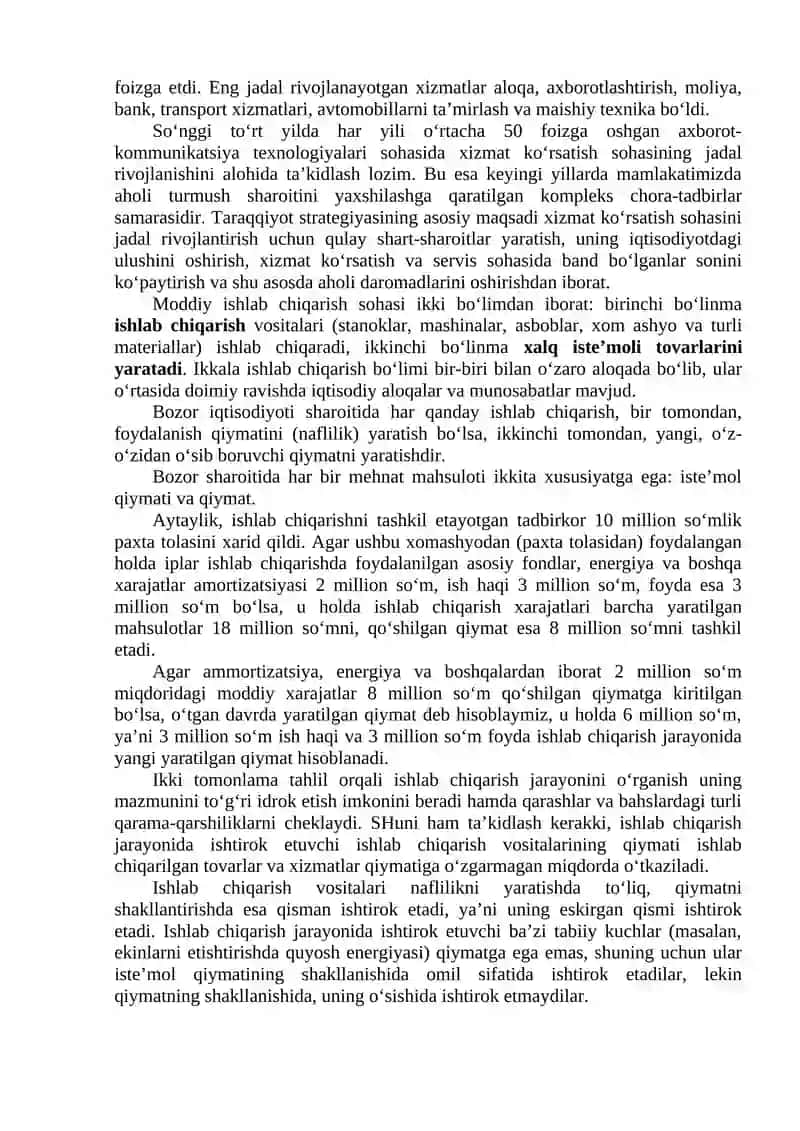 Ishlab chiqarish jarayoni va uning natijalari 4