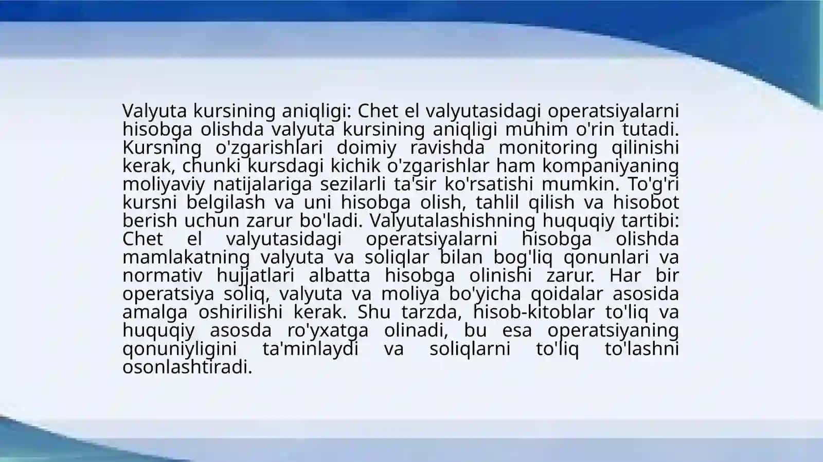 Chetel valyutasidagi operatsiyalarni hisobga olish 4