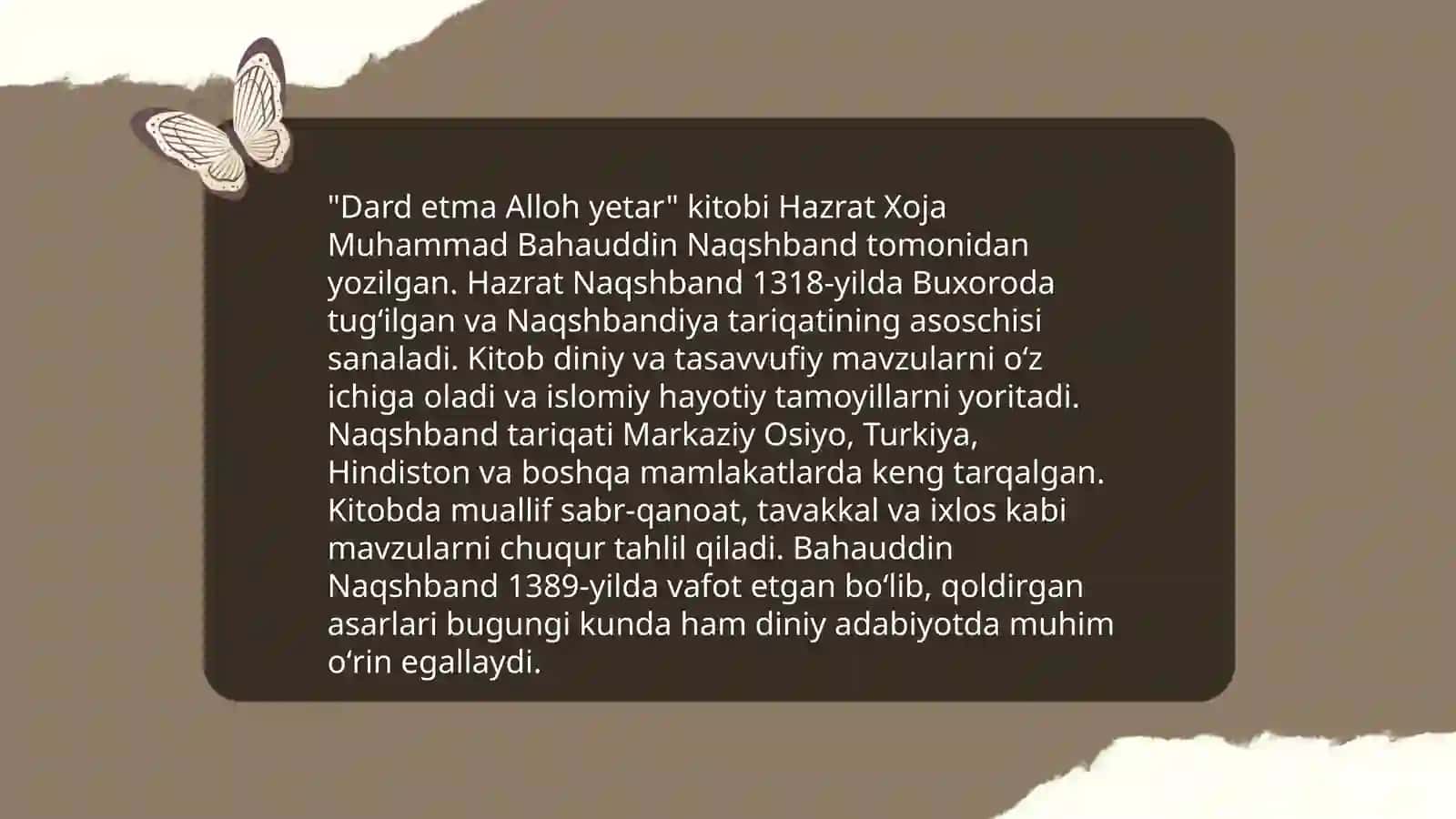 Kadir Akelning Dard etma Alloh yetar kitobi haqida 4