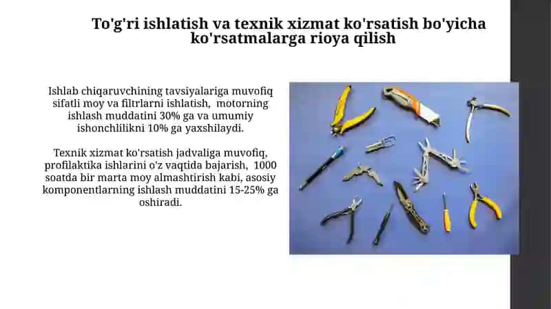 Tamirlash orasidagi jihozlarni ishlash muddatini oshiruvchi asosiy omillar 4