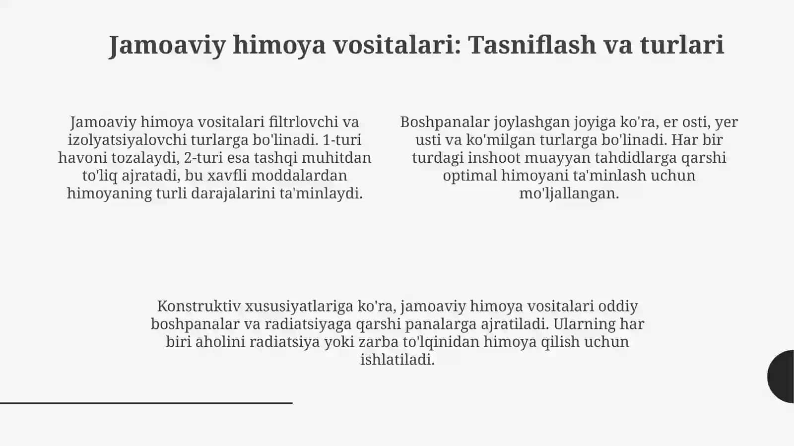 Mavzu: Favqulodda vaziyatlarda aholini muhofazalash. Jamoaviy himoya vositalari 4