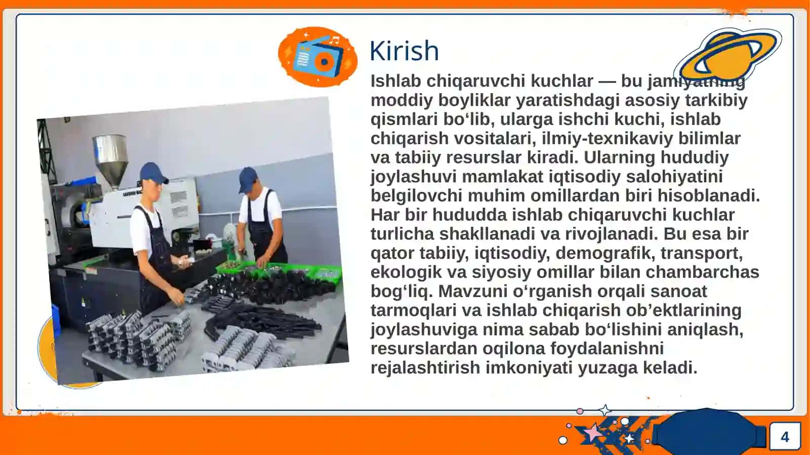 Ishlab chiqaruvchi kuchlarning joylashtirishga ta’sir etuvchi omillar 4