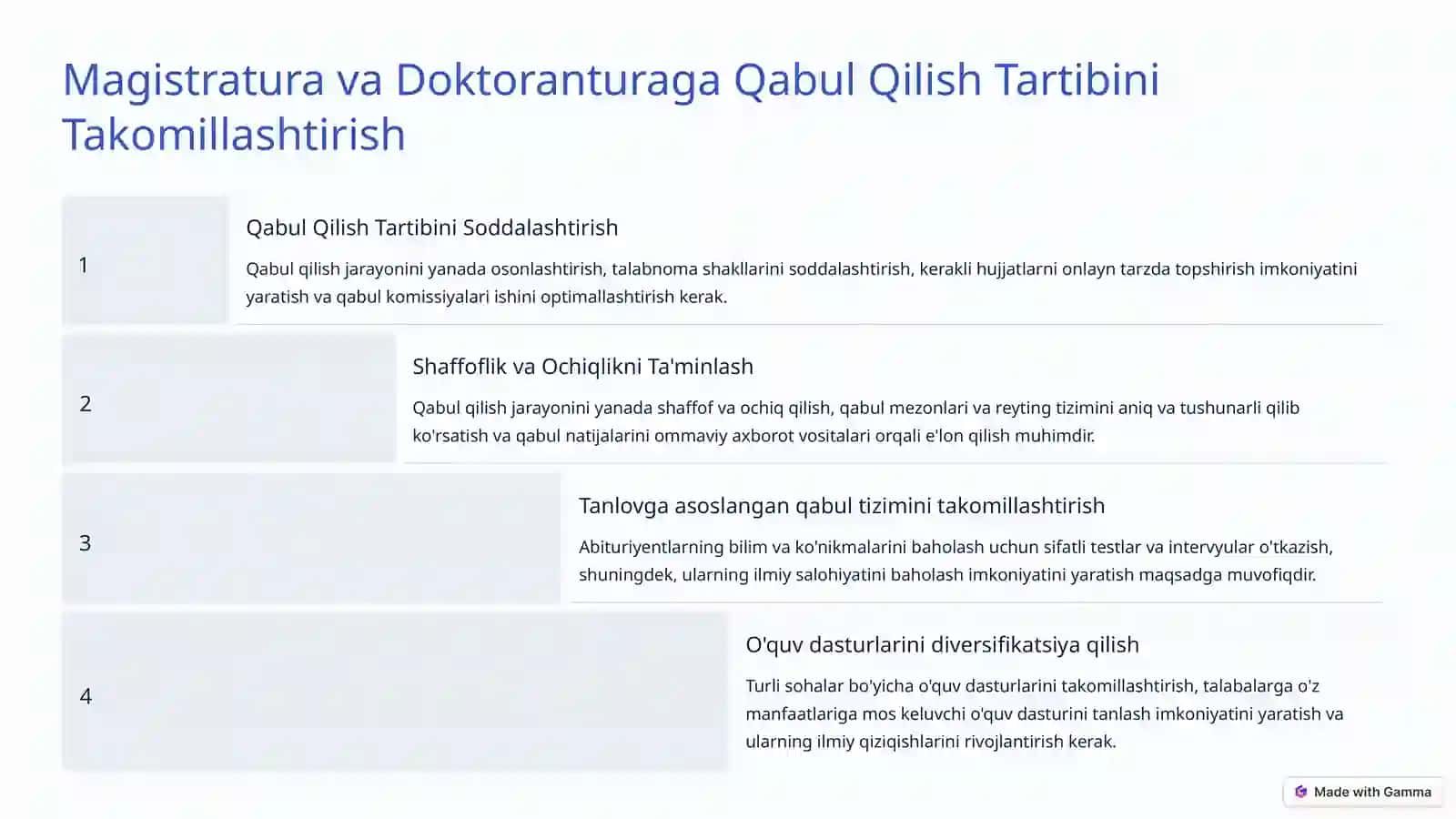 O'zbekiston Oliy Ta'limidan Keyingi Ta'lim va Ilmiy-Pedagogik Kadrlar Tayyorlash 4