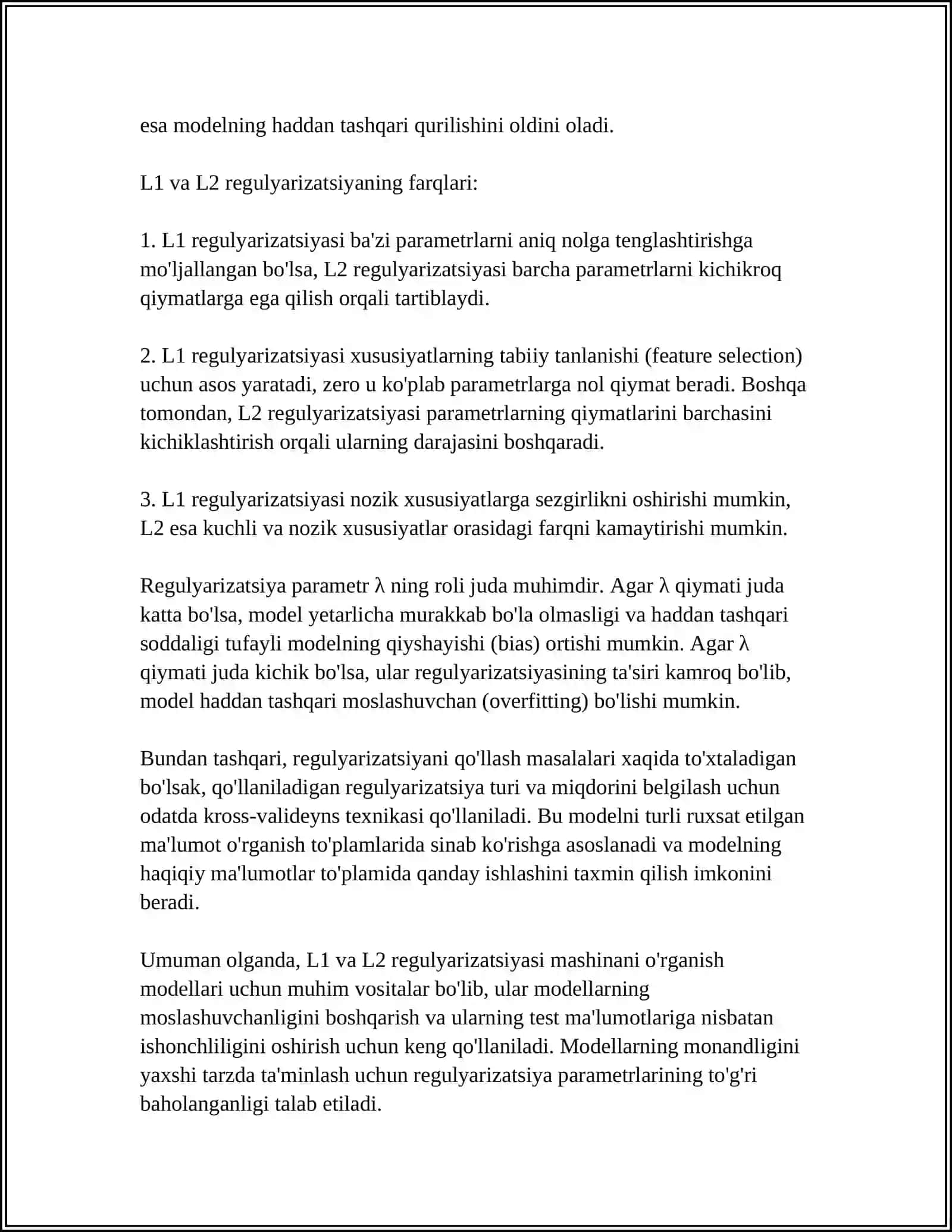 MODELNING MONANDLIGINI TA'MINLASH USULLARI 4