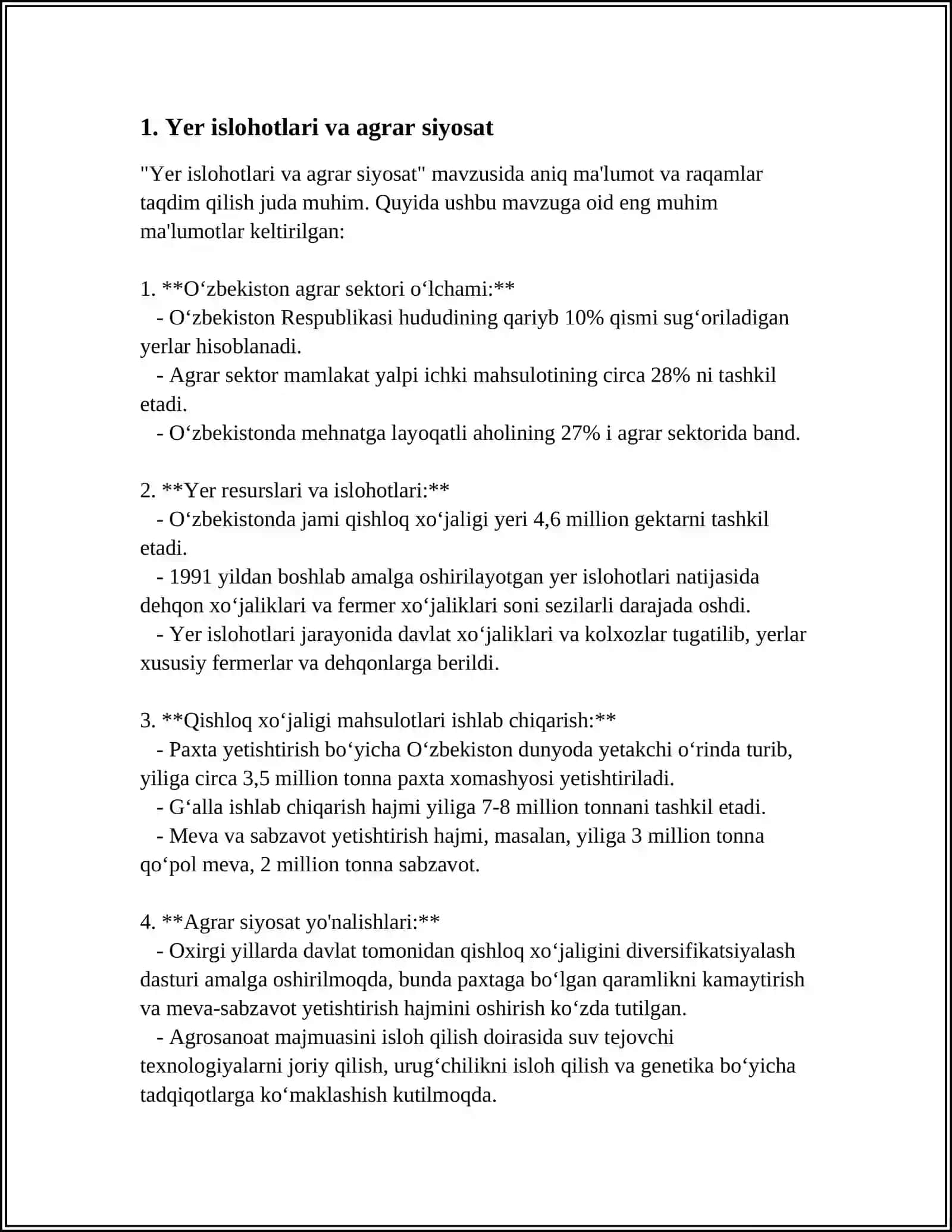 MUSTAQILLIK YILLARIDA QISHLOQ XOʻJALIGI VA SANOAT SOHASIDAGI OʻZGARISHLAR 4