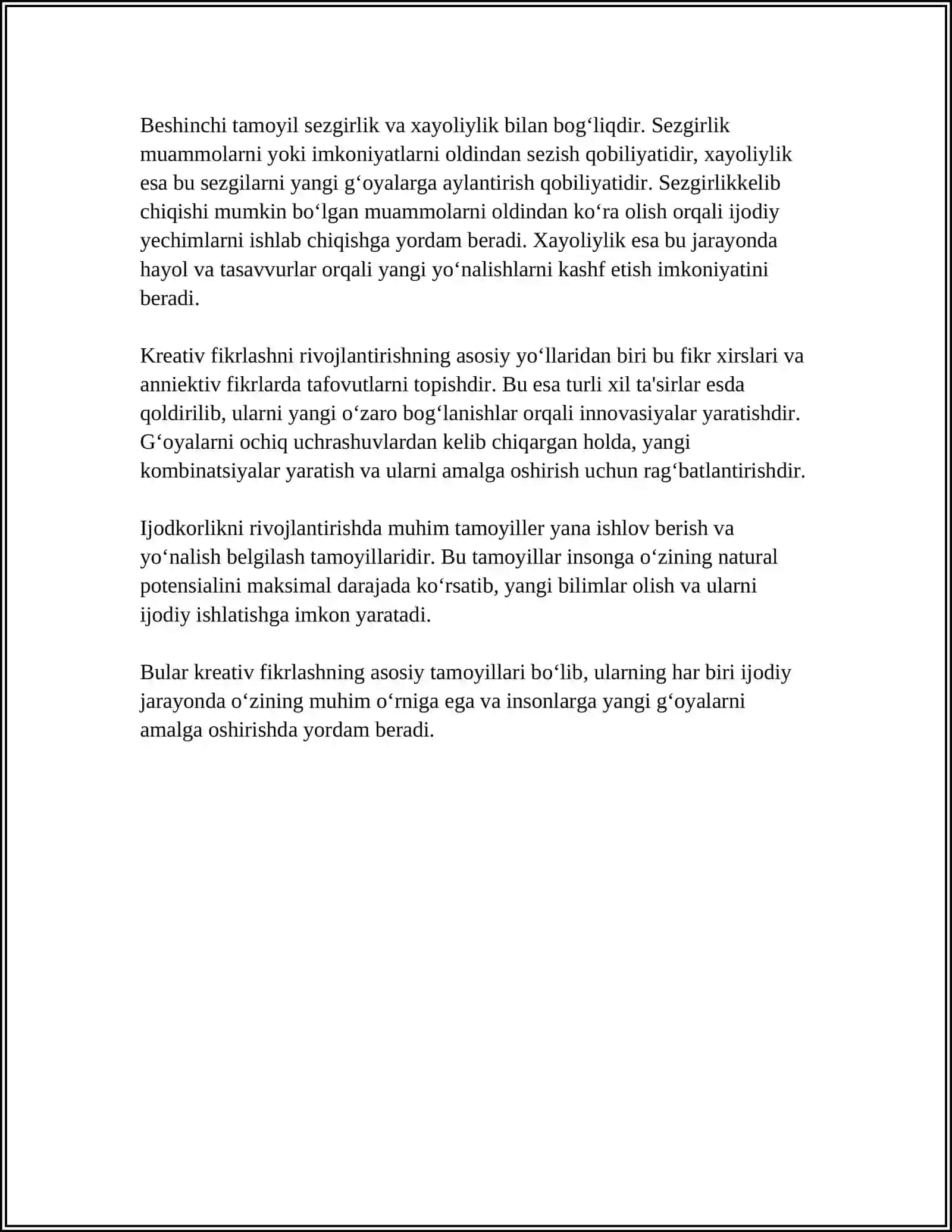 KREATIV FIKRLASH VA UNI RIVOJLANTIRISH YO'LLARI 4
