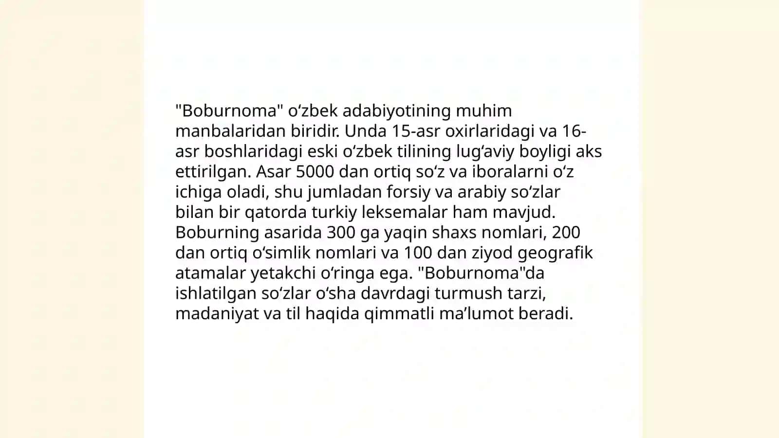 Boburnoma va Eski O‘zbek Adabiy Tili 4