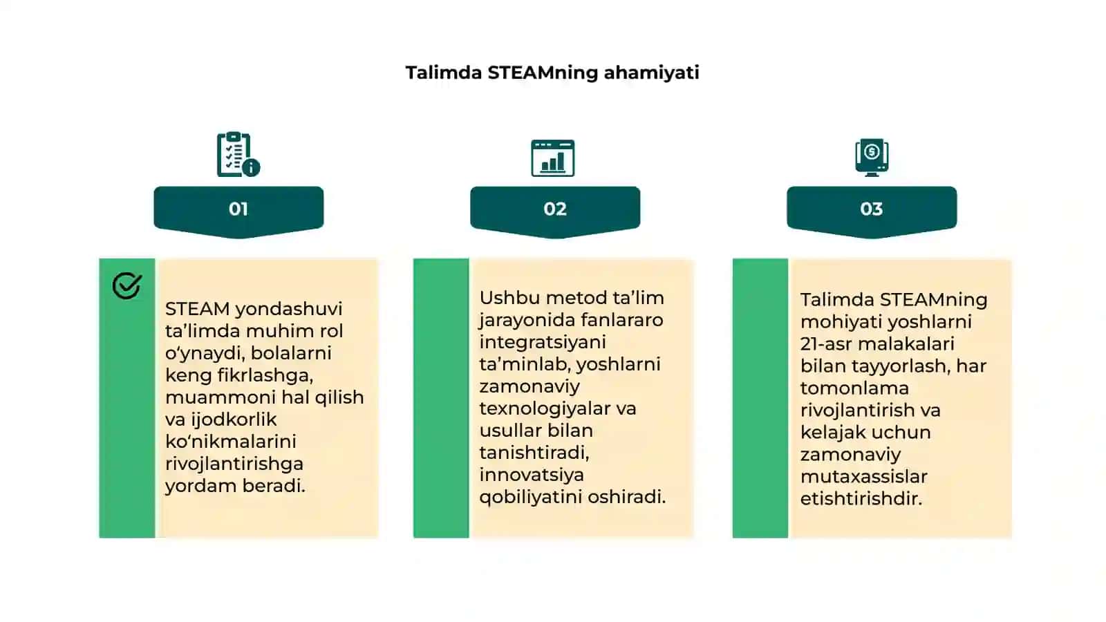 STEAM yondashuvining talimdagi orni va mohiyati 4
