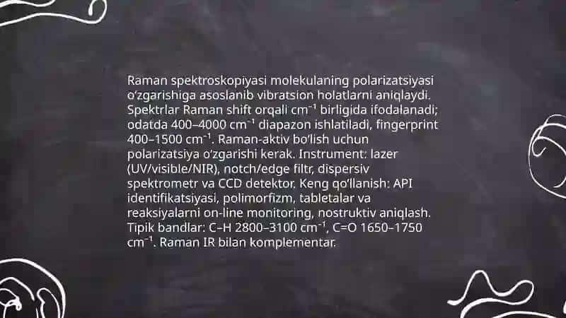 Organik molekulalarning tebranma va aylana spektrlari 4