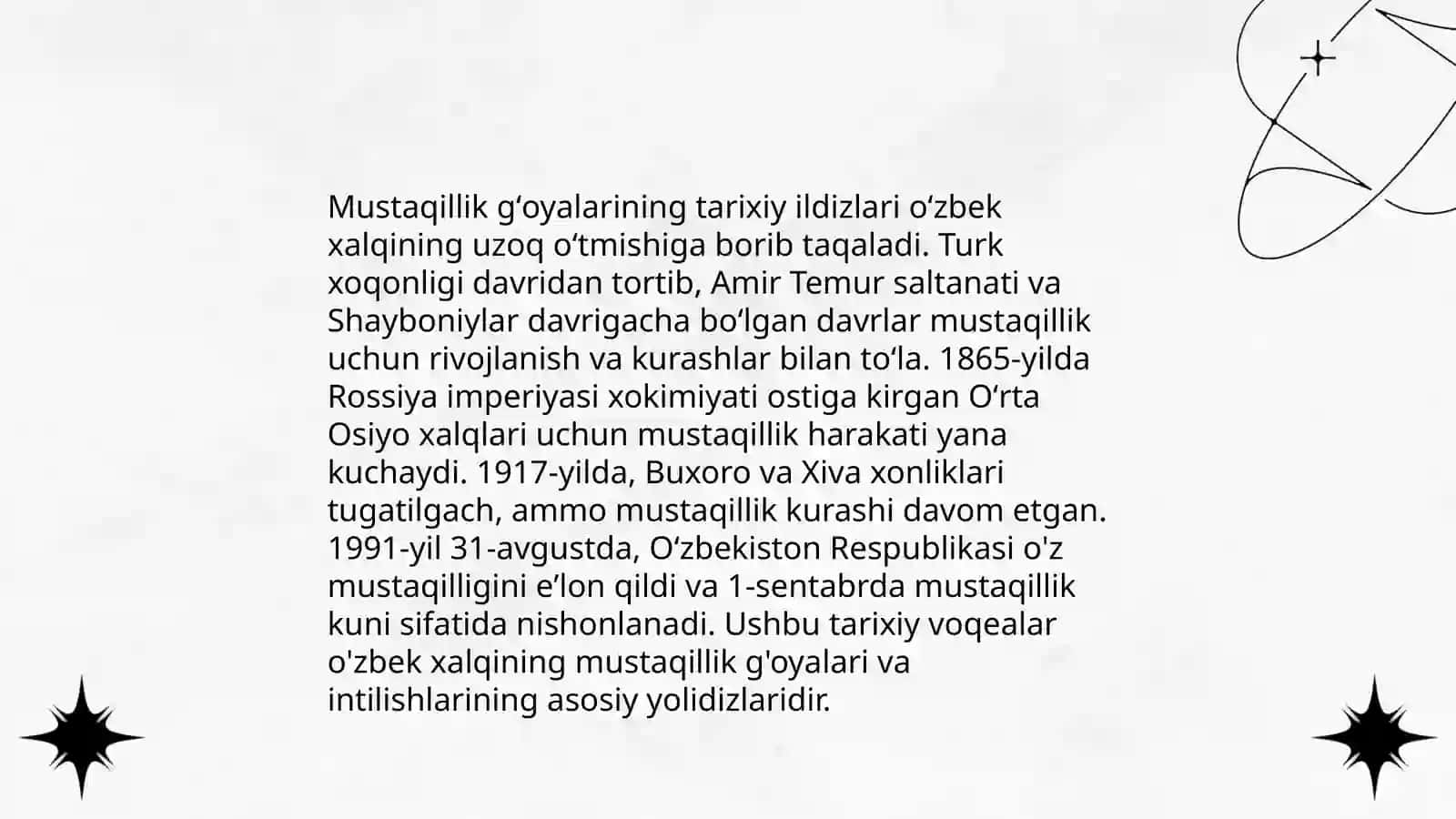 Oʼzbekistonda Mustaqillik Gʼoyalarining Tarixiy Asoslari 4