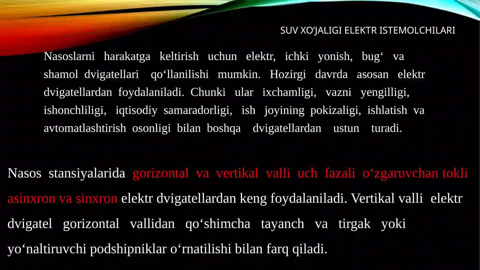Suv xo‘jaligida elektr energiyadan samarali foydalanish 4