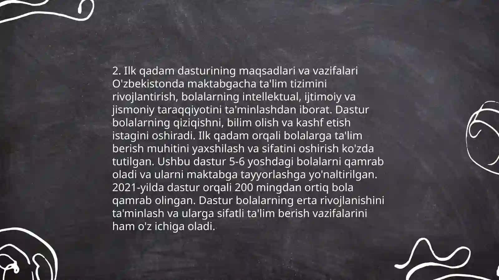 Takomillashtirilgan "Ilk Qadam" davlat o'quv dasturi 4
