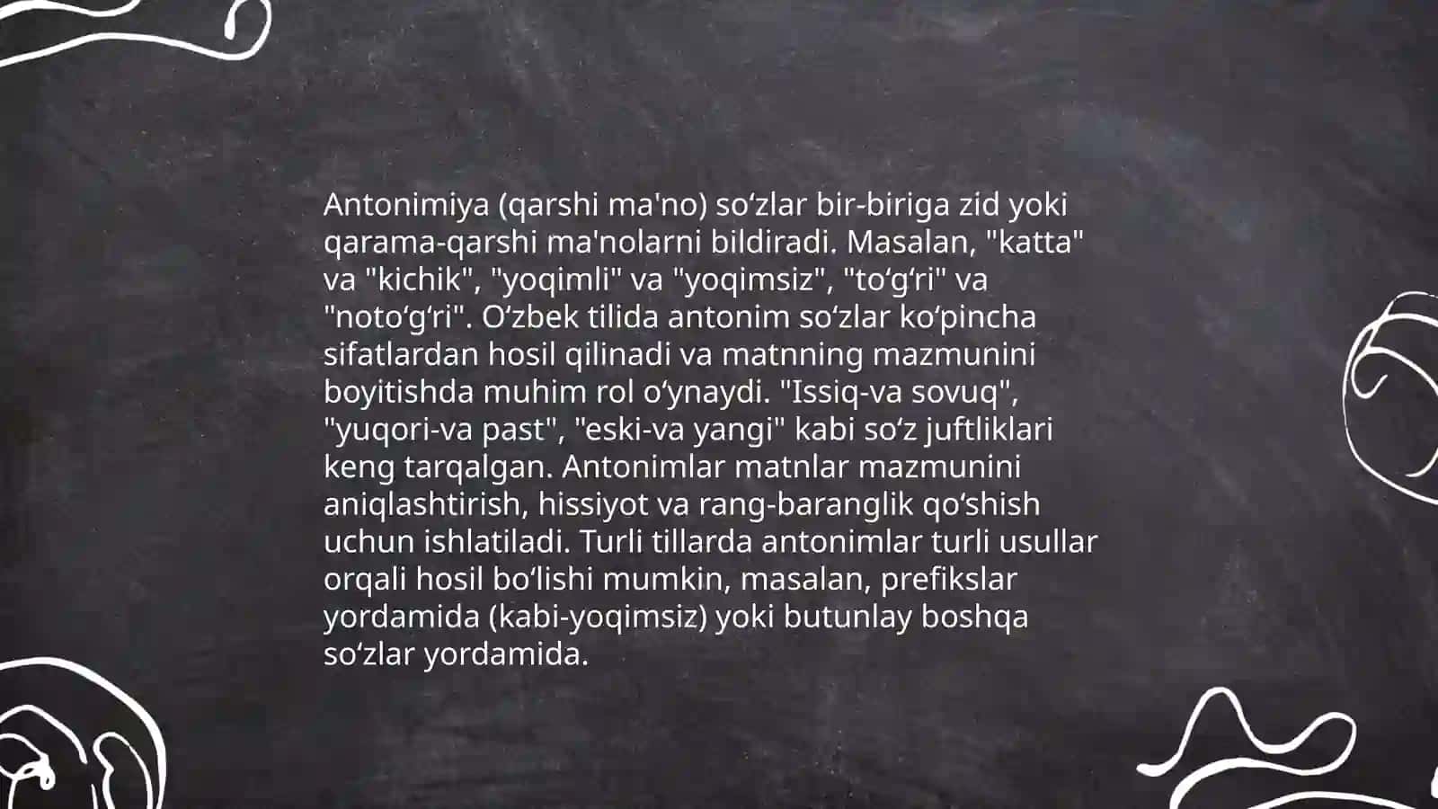 Sinonimiya. Antonimiya. Darajalanish 4